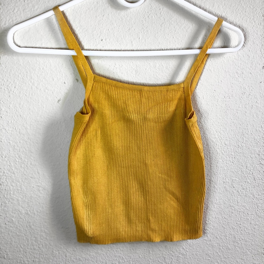 yellow tank top